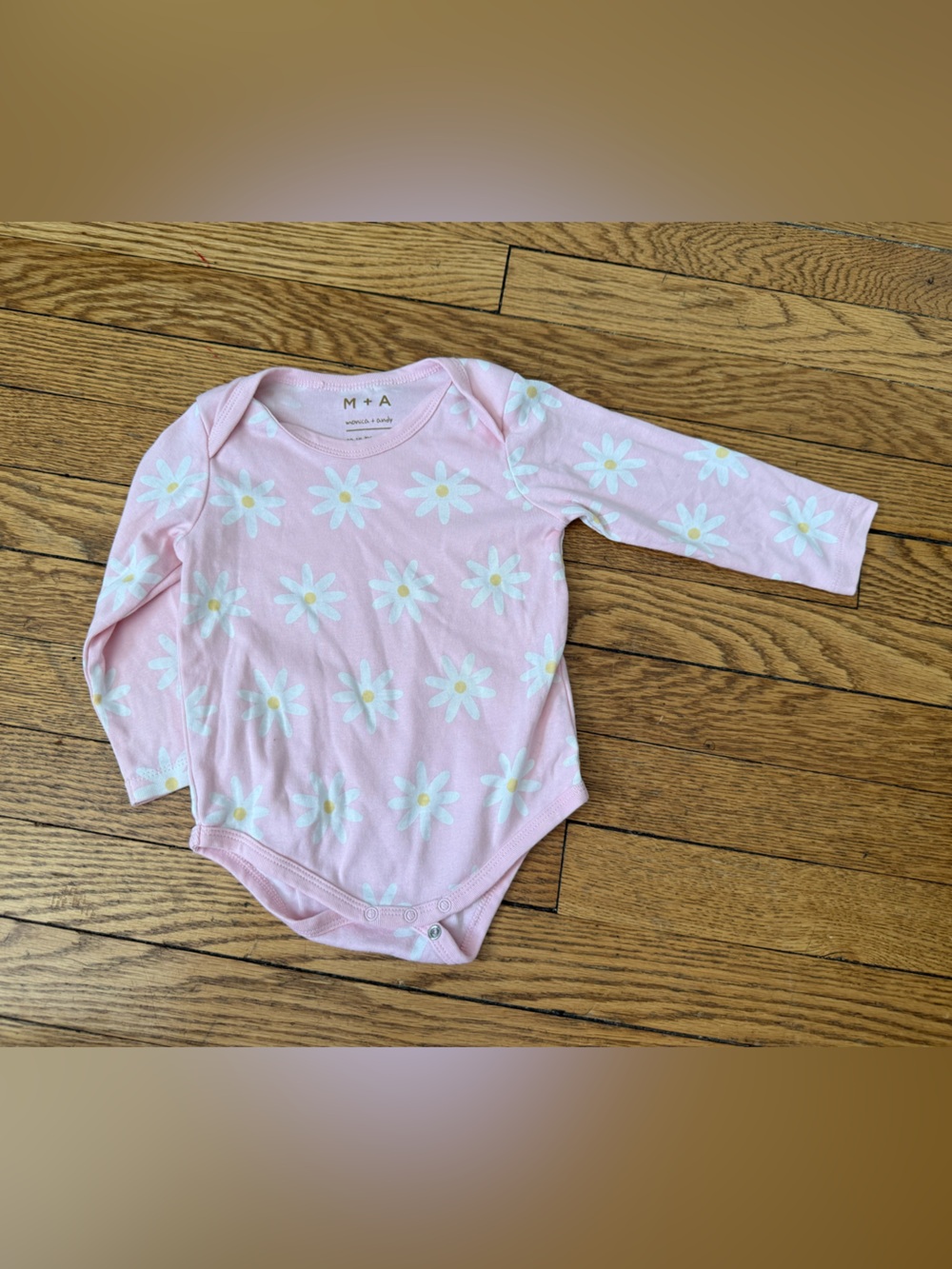 Monica + Andy Daisy-Print Long Sleeve Baby Bodysuit - Size 12-18 Months